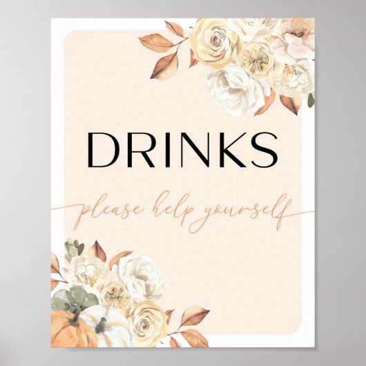 秋子供の誕生日ドリンクバー標識 ポスター (正面)