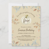 秋子供の誕生日パーティー水色 招待状 (正面)