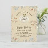 秋子供の誕生日パーティー水色 招待状 (スタンド正面)