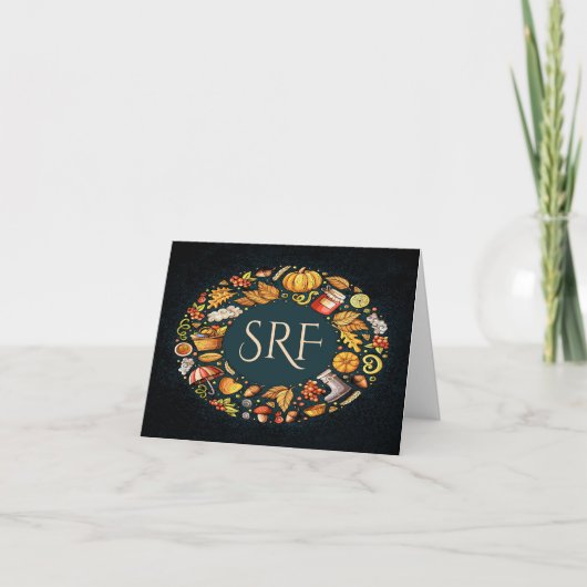 秋季のメッセージカード ノートカード (正面)