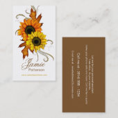 秋季の花の縦の名刺2 名刺 (正面/裏面)