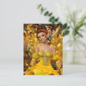 秋季ダンス妖精ファンタジーアート ポストカード (スタンド正面)