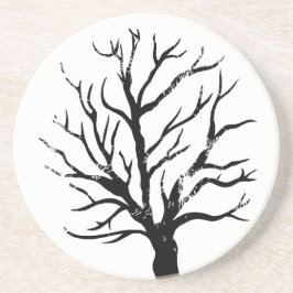 秋季ツリーリノプリントサンドストーンコースター コースター