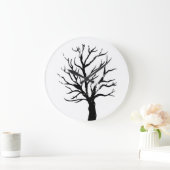 秋季ツリーリノプリント時計 ラージ壁時計 (ホーム)