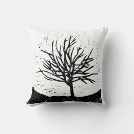 秋季ツリーリノプリント クッション