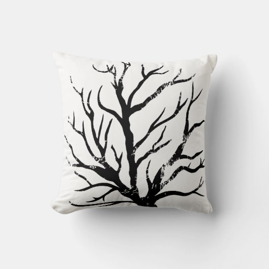 秋季ツリーリノプリント クッション (正面)