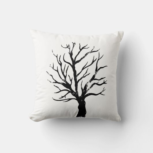 秋季ツリーリノプリント クッション (正面)