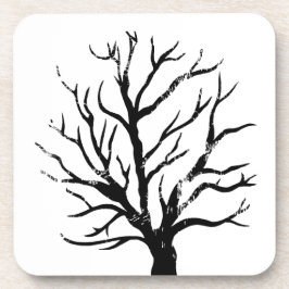 秋季ツリーリノプリント コースター