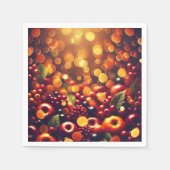 秋季ハーベストフェスティバルフルーツ《写真》ぼけ味ドクページ スタンダードカクテルナプキン (正面)