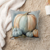 秋季パステルブルーウォーターカラーパンプキン装飾品 クッション (ブランケット)