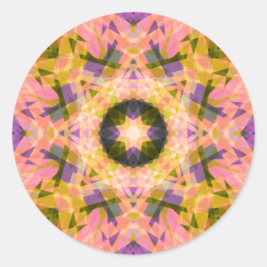 秋季ピンクパープルグリーンスター秋 ラウンドシール (正面)