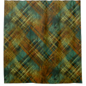 秋季動揺してタータンチェックチェックピスタチオバンド シャワーカーテン (正面)