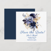 秋季深いブルーセーブ・ザ・デート案内 セーブザデート (正面/裏面)