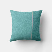 秋季無地のブルーオンティール(緑がかった色)ブルーグレイストライプ クッション (裏面)