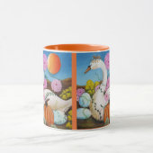 秋季白鳥と花芸術 マグカップ (中央)