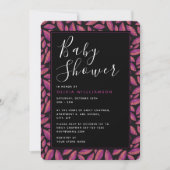 秋季秋パープル葉招待状ベビーシャワー 招待状 (正面)