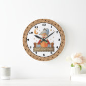 秋季節のかかしの壁時計 ラージ壁時計 (ホーム)