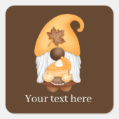 秋季節のカボチャのパイベンダーのベーキング格言 スクエアシール (正面)