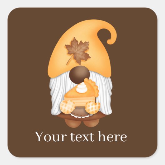 秋季節のカボチャのパイベンダーのベーキング格言 スクエアシール (正面)