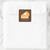 秋季節のカボチャのパイ追加文字 スクエアシール (バッグ)