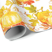 秋季節のカボチャ模様の工芸品またはギフト ラッピングペーパー (ロールコーナー)