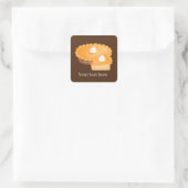 秋季節のパンプキンパイ追加文字スクエアステッカー スクエアシール (バッグ)