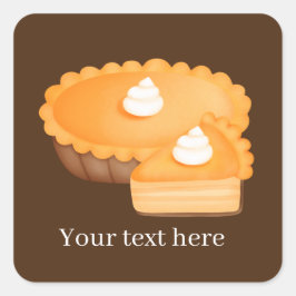 秋季節のパンプキンパイ追加文字スクエアステッカー スクエアシール