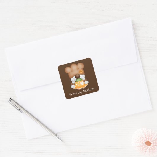 秋季節ベーキング格言ホーム スクエアシール (封筒)