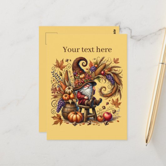 秋季節性格言パーティー ポストカード (正面/裏面インサイチュ)