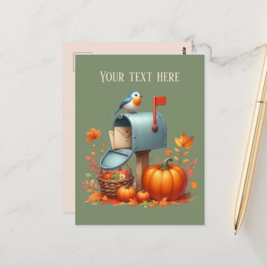 秋季節毎のメールボックス追加メッセージ ポストカード (正面/裏面インサイチュ)