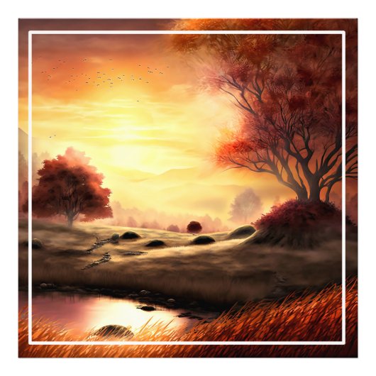 秋季絵を描風景s-68753 フォトプリント            (正面)