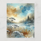 秋季霜の降りた朝の水の色のスクラップブック紙 (正面)