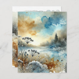 秋季霜の降りた朝の水の色のスクラップブック紙