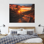 秋季Ember現実主義デジ絵を描タル素朴 キャンバスプリント (インサイチュ (寝室))