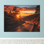 秋季Ember現実主義デジ絵を描タル素朴 キャンバスプリント (インサイチュ (ウッドフロア))