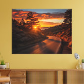 秋季Ember現実主義デジ絵を描タル素朴 キャンバスプリント (インサイチュ (リビング))