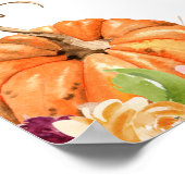 秋小さなかぼちゃが途中の歓迎サイン ポスター (角)