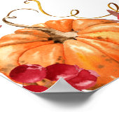 秋小さなかぼちゃが途中の歓迎サイン ポスター (角)