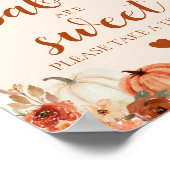 秋小さなかぼちゃのベビーは甘い赤ちゃんシャワー ポスター (角)