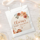 秋小さなかぼちゃの秋のフローラベビースシャワー フェイバーバッグ (クリップ留めされた状態)