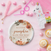 秋小さなかぼちゃの秋のフローラベビースシャワー ペーパープレート (パーティー)