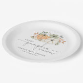 秋小さなかぼちゃの赤ちゃんシャワー ペーパープレート (アングル)