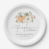 秋小さなかぼちゃの赤ちゃんシャワー ペーパープレート (正面)