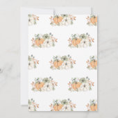 秋小さなかぼちゃの赤ちゃんシャワー 招待状 (裏面)