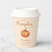 秋小さなかぼちゃの赤ちゃんシャワー 紙コップ (正面)