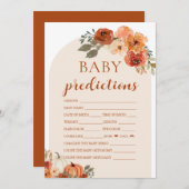 秋小さなかぼちゃ赤ちゃんシャワーベビー予測 招待状 (正面/裏面)