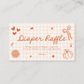 秋小さなかわいこちゃんパイ赤ちゃんシャワーおむつラッフル エンクロージャーカード (正面)