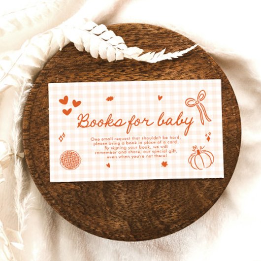 秋小さなかわいこちゃんパイ赤ちゃんシャワー本ベビー エンクロージャーカード
