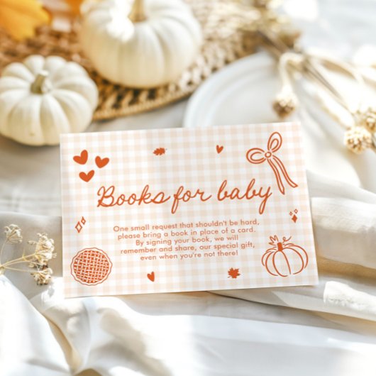 秋小さなかわいこちゃんパイ赤ちゃんシャワー本ベビー エンクロージャーカード