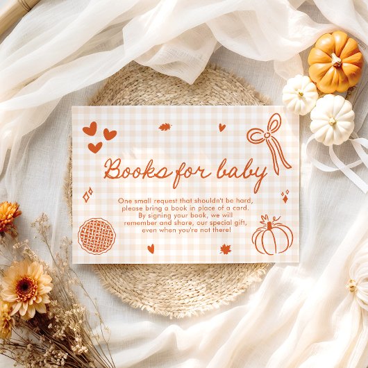 秋小さなかわいこちゃんパイ赤ちゃんシャワー本ベビー エンクロージャーカード